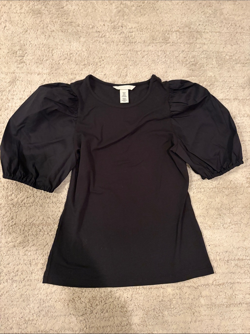 H&M Black Puff Sleeve Tee